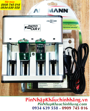 Ansman Photocam V, Bộ sạc 2 viên pin 9v -Kèm sẳn 2 pin sạc Delipow 9v-230mAh chính hãng